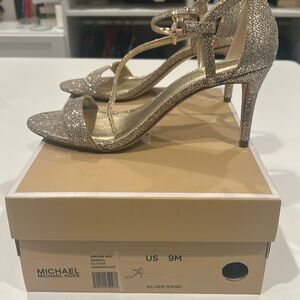 Michael Kors Simone Gold Metallic 3 inch heel.